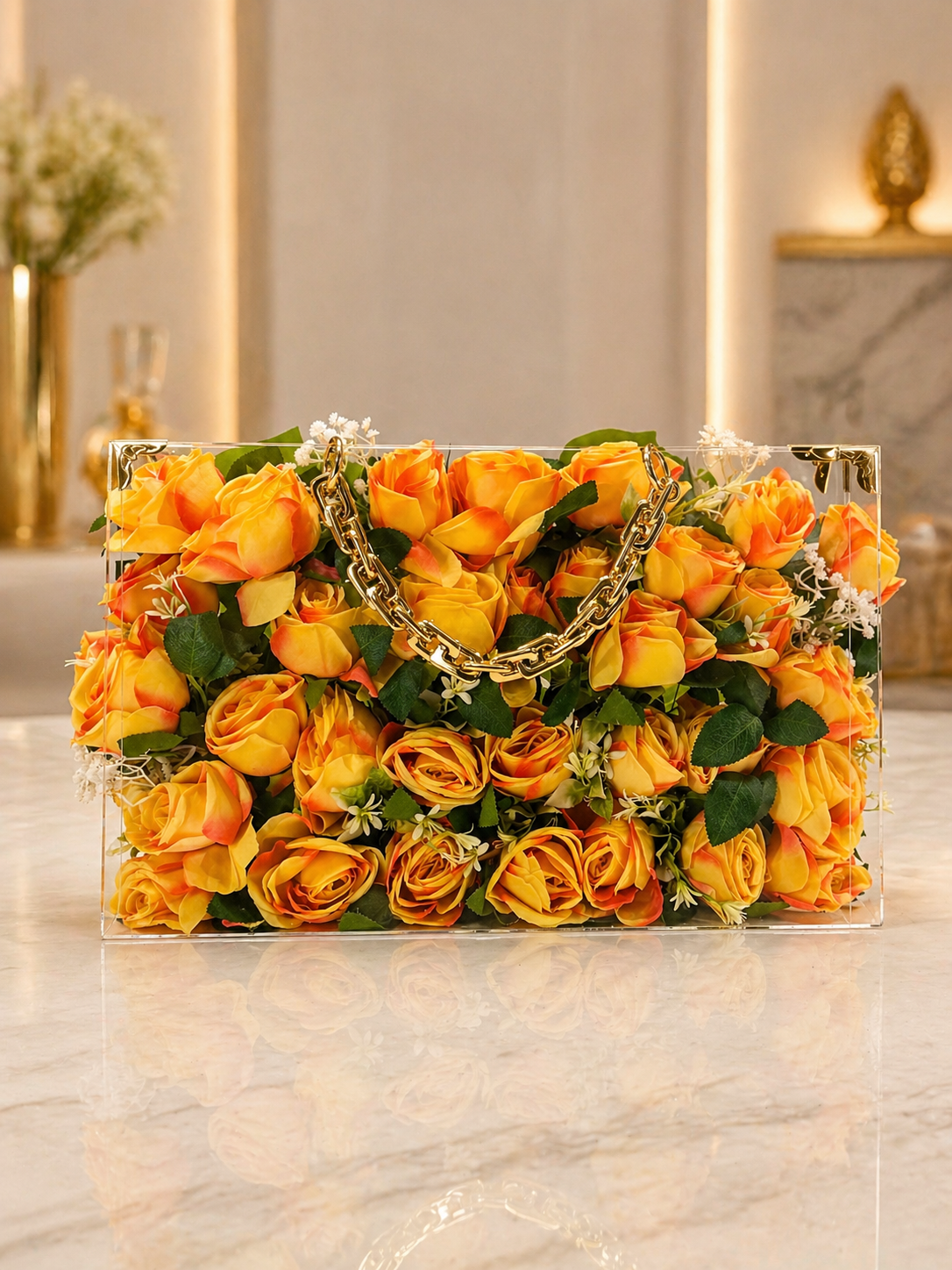 Sac Floral de Luxe “Golden Sunset"